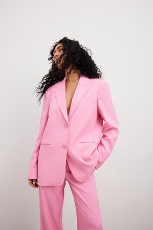 NA-KD Classic Oversized Sharp Lapel Blazer - Blazers Oversize - Rose - EU 36