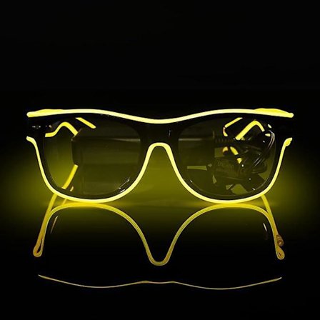 LED-briller Glødende briller Wire Neon Rave-briller Blinkende LED-solbriller Kostymer For Cosplay Bar Club Party Briller Gave Party Gadgets Edm Gul