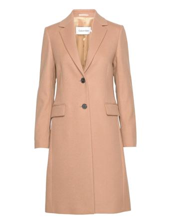 Essential Wool Crombie Coat Outerwear Coats Winter Coats Lyserød Calvin Klein