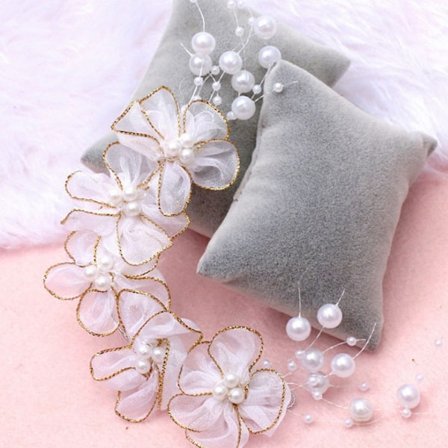 Pärla bröllop brud hår krona diadem hårband