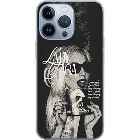 Yhteensopiva Puhelinkuori Apple iPhone 13 Pro Lady Gaga mustavalkoinen retrojuliste aurinkolaseilla ja pop-taide-estetiikalla