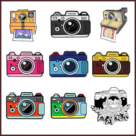 Vintage Photography Color Camera Metal Enamel Brooch Fashion Creative Badge Pin Best Friends Gifts for Men and Women Couples