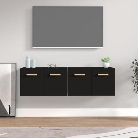 Vidaxl Väggskåp 2 St Svart 60x36,5x35 Cm Konstruerat Trä Svart