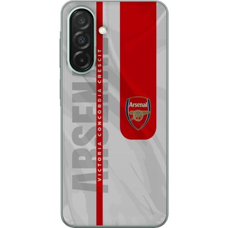 Yhteensopiva Puhelinkuori Samsung Galaxy A26 Arsenal FC logo juliste jalkapallo Premier League seura punainen valkoinen tausta Gunners jalkapallojoukk