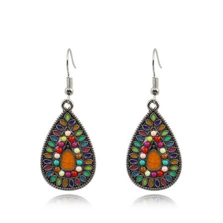 Vintage Bohemian Øreringe Sæt National Retro Rhinestone Ørestik