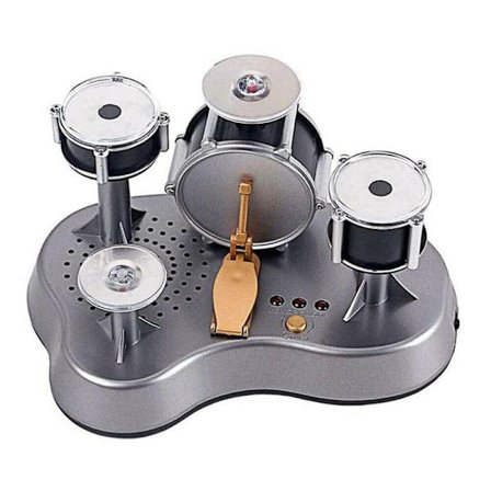 Mini Touch Trumset 6-Tum x 4-Tum x 2-Tum - Roligt Jazzinstrument för Barn med LED-lampor, Antal 1 (LGL)