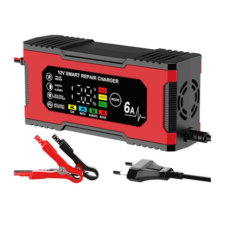 Batteriladdare - 6A 12V Bil Och Motorcykel Smart Pulsreparation Underhållare