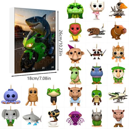 Tung Tung Tung Sahur 24 Dagars Adventskalender 2025, 2D Akryl Nyckelring Brainrot Italiensk Djurgåva för Barn Color2