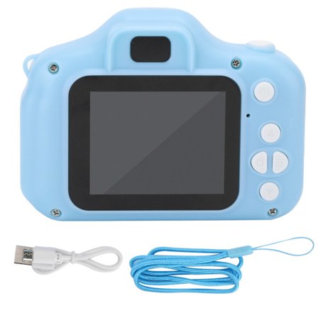 X2 Multifunksjonelt Digitalt Barnekamera Foto Video 32GB Minnekort Mini Gave Blå