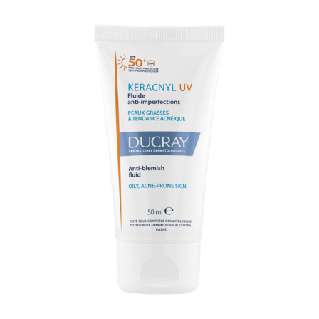 Ducray Keracnyl UV Fluid SPF 50+ dagkrem til uren hud 50 ml
