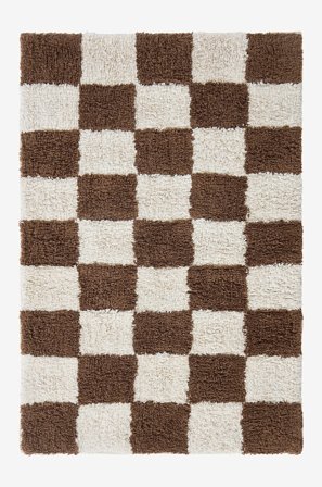 Jotex - Badematte 60x90 Cm Bomull Brun/naturhvit MELA - Kjøp Baderomsmatter hos Jotex