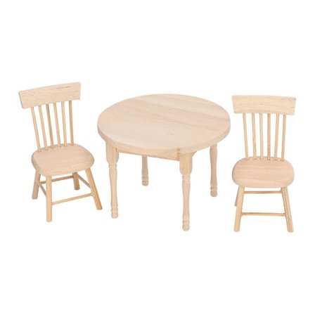 Retro Design Dukkehuss Spisesæt 1:12 Skala Miniature Rundt Bord og Stol Møbler