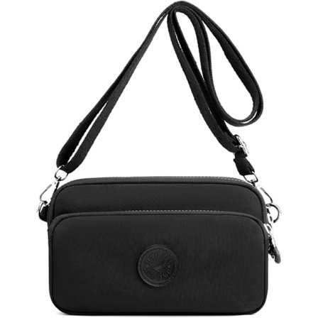 Liten Crossbody-veske i nylon for kvinner, Mini skulderveske for damer, Vanntett lettvekts telefonveske med flere lommer