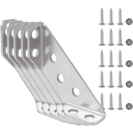 Multifunktionellt Litet Hörnfäste i Rostfritt Stål med Skruvar (20 Set)