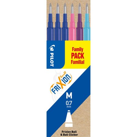 PILOT Refill Frixion 0,7mm 4-färger 6/fp - Lyreco - Kontorsmaterial - Pennor - Pennpatroner