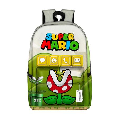Super Mario Bros Ryggsekk For Barn Skoleryggsekker Student Skolesekk Kunstrekvisita Oppbevaringsvesker Verktøy Spill Figurtrykk Veske Mario-10