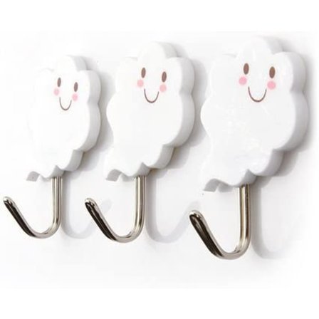3 st kreativa väggkrokar i rostfritt stål med extra starkt lim
