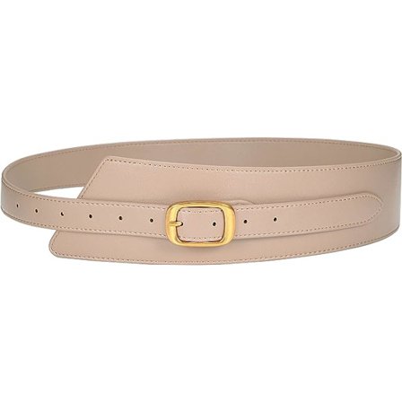 Damebelte i Kunstlær, Uregelmessig Vintage Bredt Klesbelte, Retro Bredt Midjetilstrammende Belte for Jumpsuit, Frakk, Kostyme