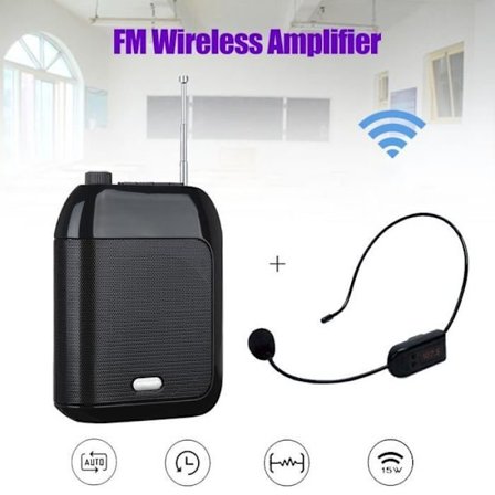 T9 15W Bærbar Stemmeforsterker Høyttaler + Trådløs FM-mikrofon for Lærere