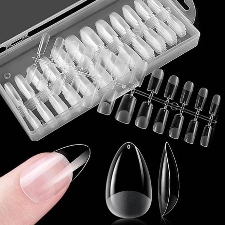 Gjennomsiktige vanndråpeformede, sømløse, fullstendige klistremerker uten utskjæringer, neglelakk, 240 stk. neglekunst-klistremerker