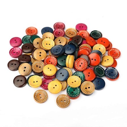 100 stk. Trædukker knapper børneknapper træknapper Knap
