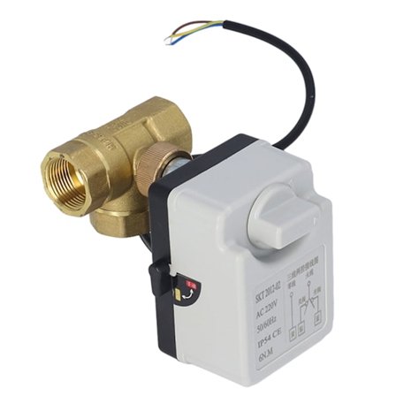 DN20 3-tie messinkinen palloventtiili moottoroitu AC 220V 3 4 tuuman sisäkierre