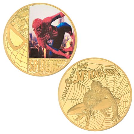 Spider-Man Coin Super Hero Jubileumsmynt Guldmetallmynt Souvenir för Samlare Fans Collection