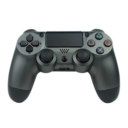 Blygrå trådløs kontroller kompatibel med PlayStation 4 med vibrasjon, inkluderer USB-ladekabel - Ergonomisk design for gaming