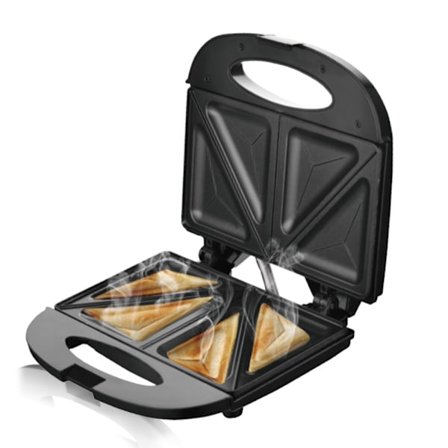 Elektrisk Panini Grill og Sandwich Maker, Sunde Keramiske Nonstick Plader, Nem Indikatorlampe, PFAS-Fri, Sort