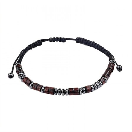 Doro Herrearmbånd, Morse Code Armbånd til Mænd, Justerbart Armbånd til Søn, Sort, 1-pakke