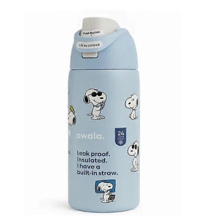 Ny Blå Snoopy Vattenflaska Owala 24/32oz Rostfritt Stål B