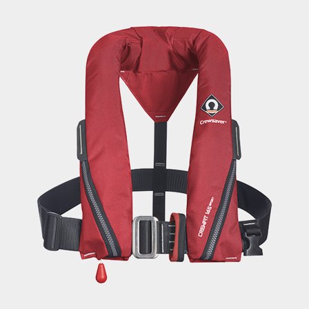 Chaleco salvavidas inflable Crewsaver Crewfit Sport 165N Red, automático, con anillo para línea de seguridad + cartucho de CO2 33 gramos, One-Size (> 
