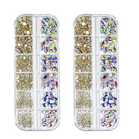CDQ Nail Rhinestones Set, Multi-shapes Glass Crystal AB style 4