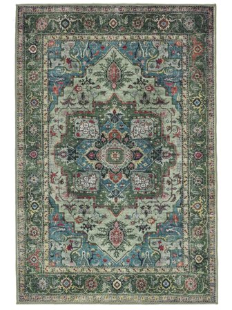 Køkkentæppe Georgia Oriental 120X180 Bomuld Grøn/Multicolor