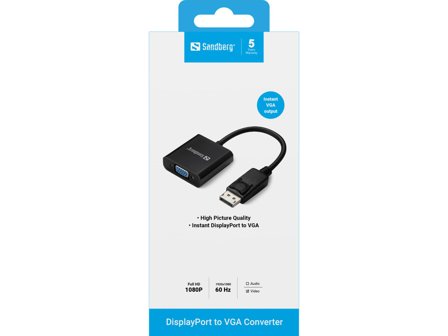 Sandberg Adapter DisplayPort>VGA - VGA-adapter