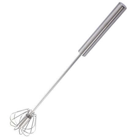 Halvautomatisk mixer, visp i rostfritt stål, handdriven roterande mixer för vispning, omrörning och blandning (liten)