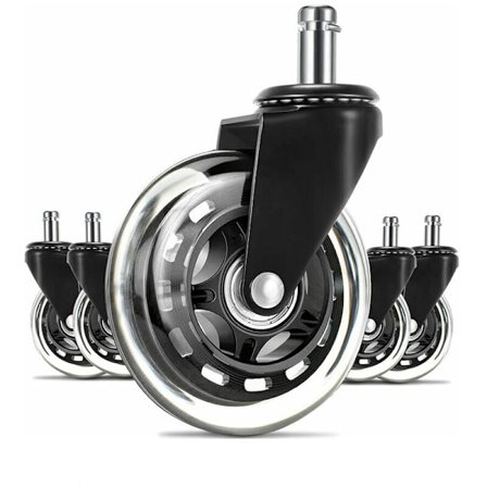 Kontorstolshjul 5 stk., 11x22mm Drejelige Hjul til Stole, 360° Lydløs Rullning, Slidstærkt, Ridsebeskyttelse, Kontorstolshjul
