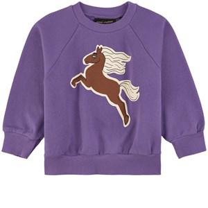 Mini Rodini Purple GOTS Horses Graphic Sweatshirt 128/134 cm - Jumpers and knitwear - 128/134 cm - Purple