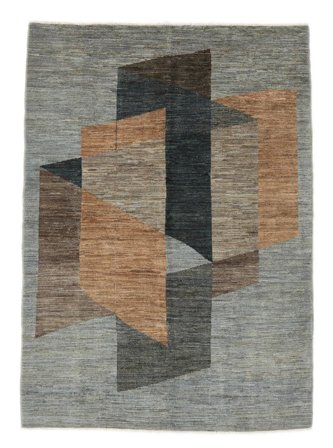 Tapis Battuta 171X235 Marron/Gris Foncé (Laine, Afghanistan)