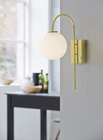 Ballon vegglampe - matt messing