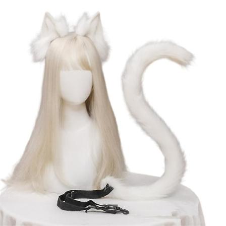 Katte ører og hale kostume Voksne kvinder - sort kat Halloween kostume sæt & cosplay tilbehørssæt color 1