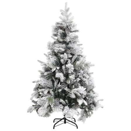 Vidaxl Plastgran Med Snö Och Kottar 120 Cm Pvc&pe Grön