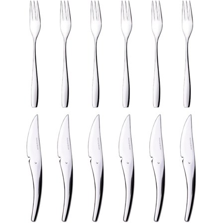 Hardanger bestikk Fruktsett, 12 stk' - 'Polert stål