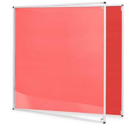 Tamperproof noticeboard, 1200x1200 mm, red