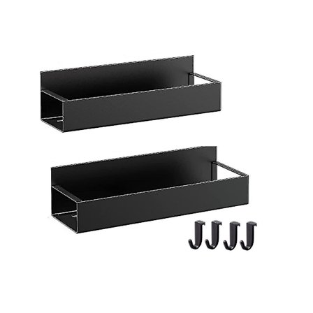 Magnetisk Krydderihylde til Køleskab, Selvklæbende Køkkenhylde til Væggen, Ingen Boring Nødvendig, 2 Stykker Køleskabs-