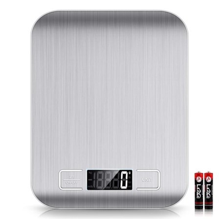 Matvåg, 22lb digital köksvåg vikt gram och oz för bakning och matlagning, 1g/0,1oz exakt gradering, lätt att rengöra rostfritt stål