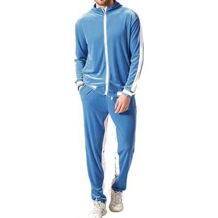 Mjukisdress i sammet för män, avslappnad jacka och byxor