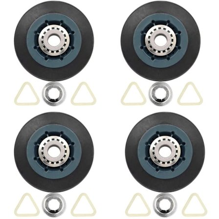 4 stk. W10314173 tørretumbler tromle ruller erstatning for tørretumbler kompatibel med WPW10314173 tørretumbler dele rulle tromle støtte sæt