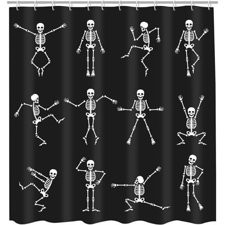 1 stk Skjelett Skalle Dusjforheng Morsom Dans Halloween Dansende Tegneserie Morsomme Ledd Fest Vintage Dusjforhengsett