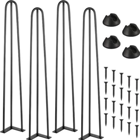 4 Paria Hiusneulajalat Iron Art -pöytäjalka 20 cm 20cm